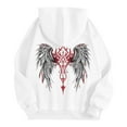 thumbnail image 3 of MHFRRA Sudadera con Capucha Informal con Estampado de Alas de Ángel de Invierno, Sudadera con Forro Suave, Sudadera Acogedora con Bolsillo Frontal para Exteriores Blanco, 3 of 3
