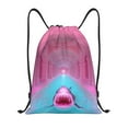 thumbnail image 1 of Gaeub Pink Shark Pool Fantasy Drawstring Backpack Bag Sport Gym Sackpack Heavy Duty String Backpack for Men Women-Small, 1 of 6
