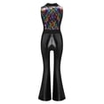 thumbnail image 5 of Hansber Girls Disco Outfits Kids 70s Party Dress Up Bell Bottom Jumpsuit Sleeveless Sequins Dancing Romper Colorful 8, 5 of 6