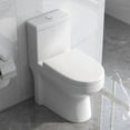 thumbnail image 2 of DeerValley DV-1F52813 Tiny Small Compact Dual Flush One Piece Toilet, Space Saver Commode designed for Water Closet, Soft Closing Seat Included, High-Efficiency WaterSense Cotton White, 2 of 11