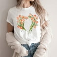 thumbnail image 4 of Womens Summer Graphic Tee Shirts Daisy Printed Short Sleeve Shirts Pullover Sweater Blouses Loose Fitted Tunics Tops Comfort Casual Tops Beach Holiday Blouses Trendy 2025 Summer, 4 of 5