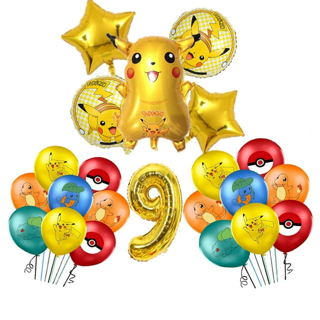 New Pink Pokemon Birthday Decorations Pikachu Party Tableware Balloons Plates Napkin Backdrop Decor Balloons For Boys Party