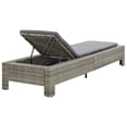 thumbnail image 5 of vidaXL Chaise Longue avec Coussin Gris en Rotin Poly, 5 of 5