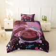 thumbnail image 2 of Castle Fairy Stylish Black Girl Twin Duvet Cover,Music Makeup Print Twin Bedding,Purple,1 Duvet Cover and 1 Pillowcase, 2 of 6
