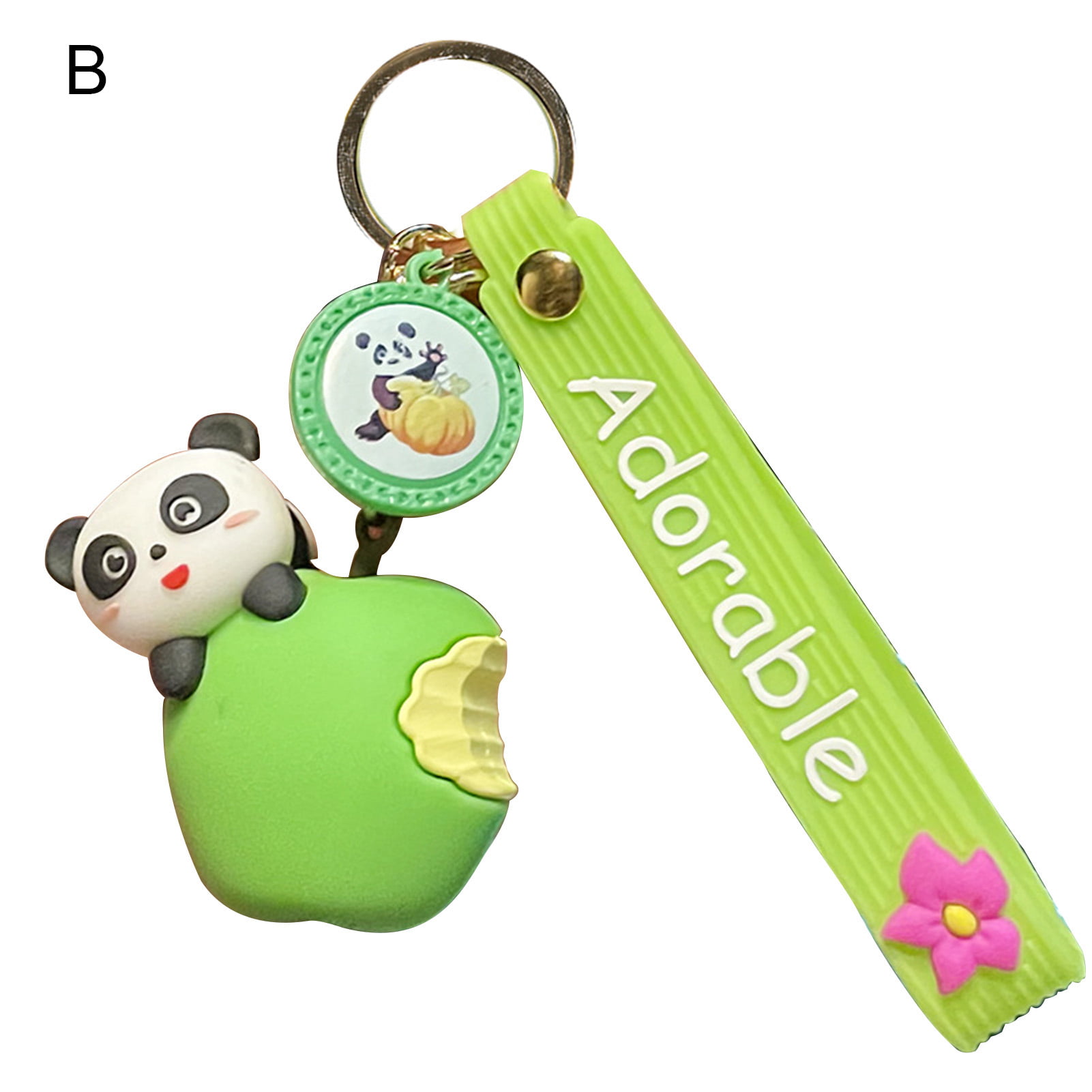 Sport Style Cartoon Skating Panda Keychain Charms Girls Creative Cute  Animal Bag Ornaments Key Ring Accessories Gift