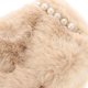 thumbnail image 5 of Bolso de mano de piel sintética de gran capacidad para mujer con cadena de perlas, bolso de hombro de felpa, elegante bolso de noche beige, 5 of 8