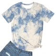 thumbnail image 5 of CHOK Hauts d'Été pour Femmes, T-Shirt Imprimé Teinture sur Nœuds à Col Rond et Manches Courtes, Tunique Décontractée pour Vacances, 5 of 5