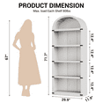 thumbnail image 4 of Arched Bookshelf, 70.9" Tall Arch Bookcase with Storage, 5-Tier Farmhouse Book Shelf, Modern Arched Cabinet, Wooden Bookshelf with Open Display Shelves for Living Room, Office, 4 of 10