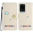 thumbnail image 4 of JTCASES for Samsung Galaxy S20 Ultra Wallet Case, Lovely Cat Pattern PU Leather Shockproof TPU with Card Slots Cash Pocket Magnetic Closure Removeable Wrisr Strap Stand for S20 Ultra, Beige, 4 of 8