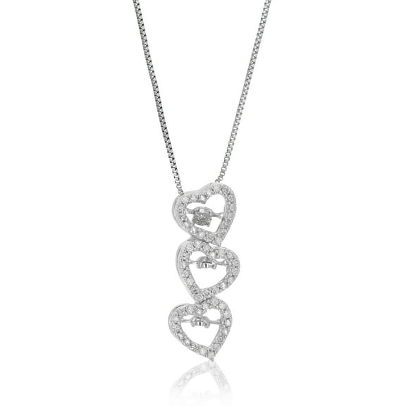 Vir Jewels 1/6 CTTW Lab Grown Diamond Heart Pendant Necklace in Sterling Silver with Chain For Women