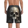 thumbnail image 3 of KLL Gold Pattern Skull Men's Casual Summer Beach Shorts Hawaiian Shorts with Pockets-X-Large, 3 of 5