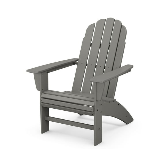 POLYWOOD Vineyard Curveback Outdoor Adirondack Chair in Slate Grey