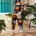 thumbnail image 5 of Overall Cotton-Linen Jumpsuit For Women With Pockets Loose Fit Spaghetti Strap Wide Leg Casual Plus Size Rompers For Women, 5 of 5