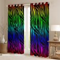 thumbnail image 2 of Erosebridal Zebra Print Curtains & Drapes Rainbow Gradient Blackout Curtains, Wild Animal Theme Curtains Safari Black Out Curtains, Abstract Stripe Window Drapes, 2 of 6