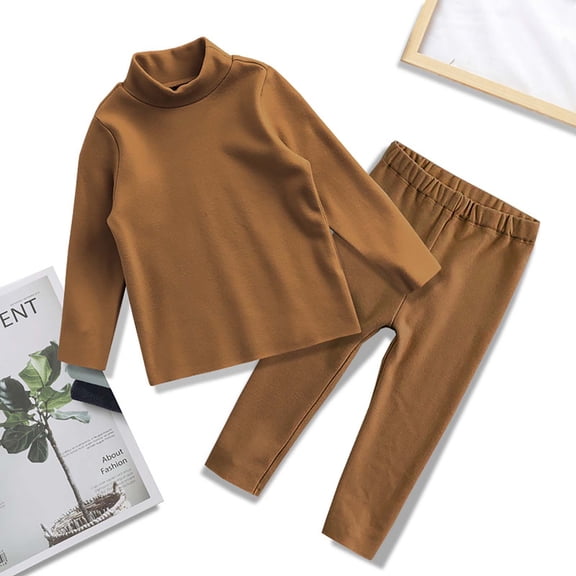 XXWXYD Girls Long Sleeve Moc𝗄 Turtleneck Shirt and Leggings Set, Soft Stretc𝗁y Comfortable Clothing for Toddler to Big Kids, Ribbed Knit Winter Outfit