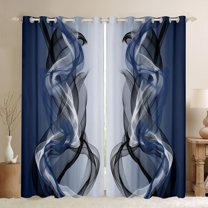 Feelyou Modern Artwork Teens Blackout Curtains Set of 2 (52x84 Each), Grey Navy Abstract Window Curtains, Gradient Aesthetic Stripe Curtains and Drapes, Curtains and Drapes Decor