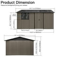 thumbnail image 6 of Metal garden sheds 12ftx10ft outdoor storage sheds white+black with window with sliding door, 6 of 6