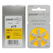 P10 Battery for BHA-603 Hearing Amplifier, Pack of Sixty