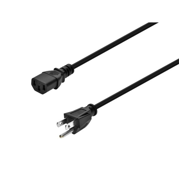 Monoprice 3-Prong Power Cord - 3 Feet - Black | NEMA 5-15P to IEC 60320 C13, 16AWG, 13A