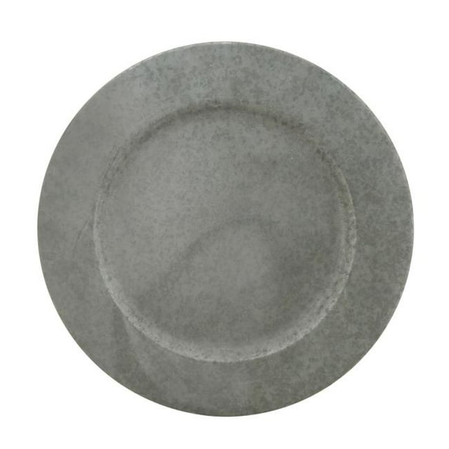SARO Plaque de Chargeur Ronde en Métal Galvanisé de 13 Po Argent - Ensemble de 4