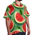 thumbnail image 2 of Watermelon Men's Casual Printed Button Down Short Sleeve Summer Beach Shirt, Unisex, 2 of 6