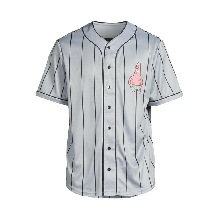 SpongeBob SquarePants SpongeBob Patrick Star Mens Graphic Baseball Jersey with Short Sleeves Sizes S 3x Men s Size 3XL Beige