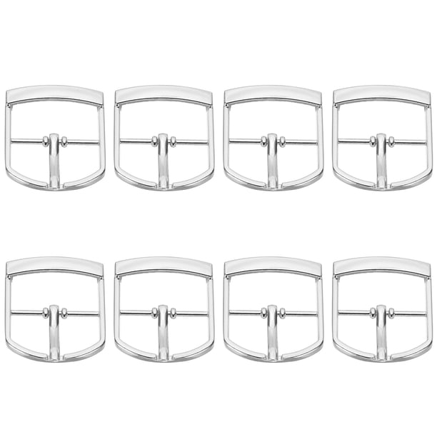 Hebilla Uxcell de una sola punta, 8 piezas de hebillas de cinturón ajustables de metal de 1 pulgada, tono plateado