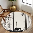 thumbnail image 3 of Forest Bear Family Large Area Rugs for Bedroom Living Room, Soft Non Slip Carpet Bedside Rug, Trees Nature Tree Landscape Scene Round Floor Cover Kitchen Accent Rug 7' for Dining Room/Office, 3 of 9