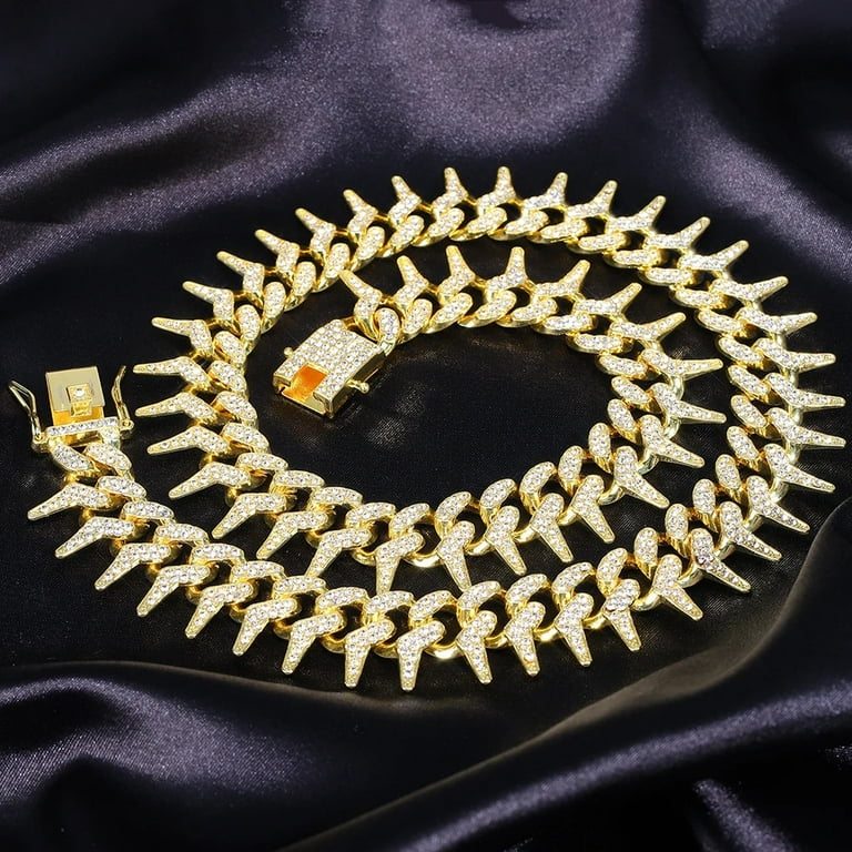 Iced Out Expensive Cuban Links Hip Hop 21MM Iced Out Cuban Rivet