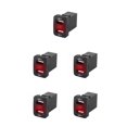 thumbnail image 2 of Riwesomey de coche con reemplazo de adaptador de carga de coche LED dual USB para Corolla/Prado/Reiz, rojo, FTU Rojo FTU 5piezas Riwesomey CBP172446, 2 of 6
