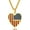 Gold, variant on U7 American Flag Necklace Red Heart Enamel Pendant Stainless Steel Patriotic National/Independence Day July 4th Gift Necklace For Men Women