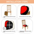thumbnail image 4 of Red and Black Modern Art Geometric Seat Covers for Dining Room Chairs Set Of 4,Stretch Printed Washable Chair Seat Cover with Elastic Ties and Button,Removable Waterproof Couch Cushion Covers, 4 of 6