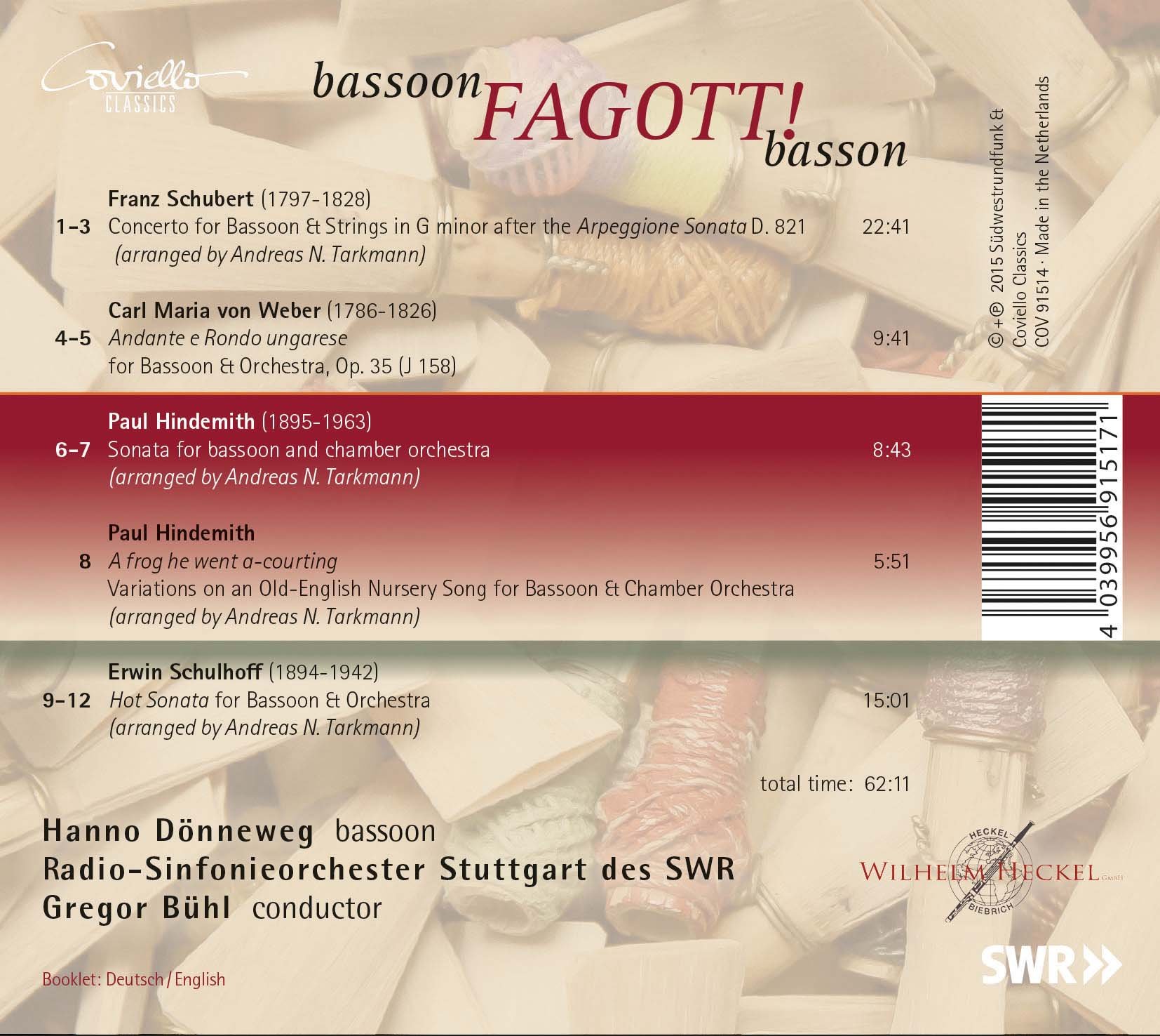 Hindemith / Donneweg / Stuttgart Radio Sym Orch - Bassoon - Music & Performance - CD