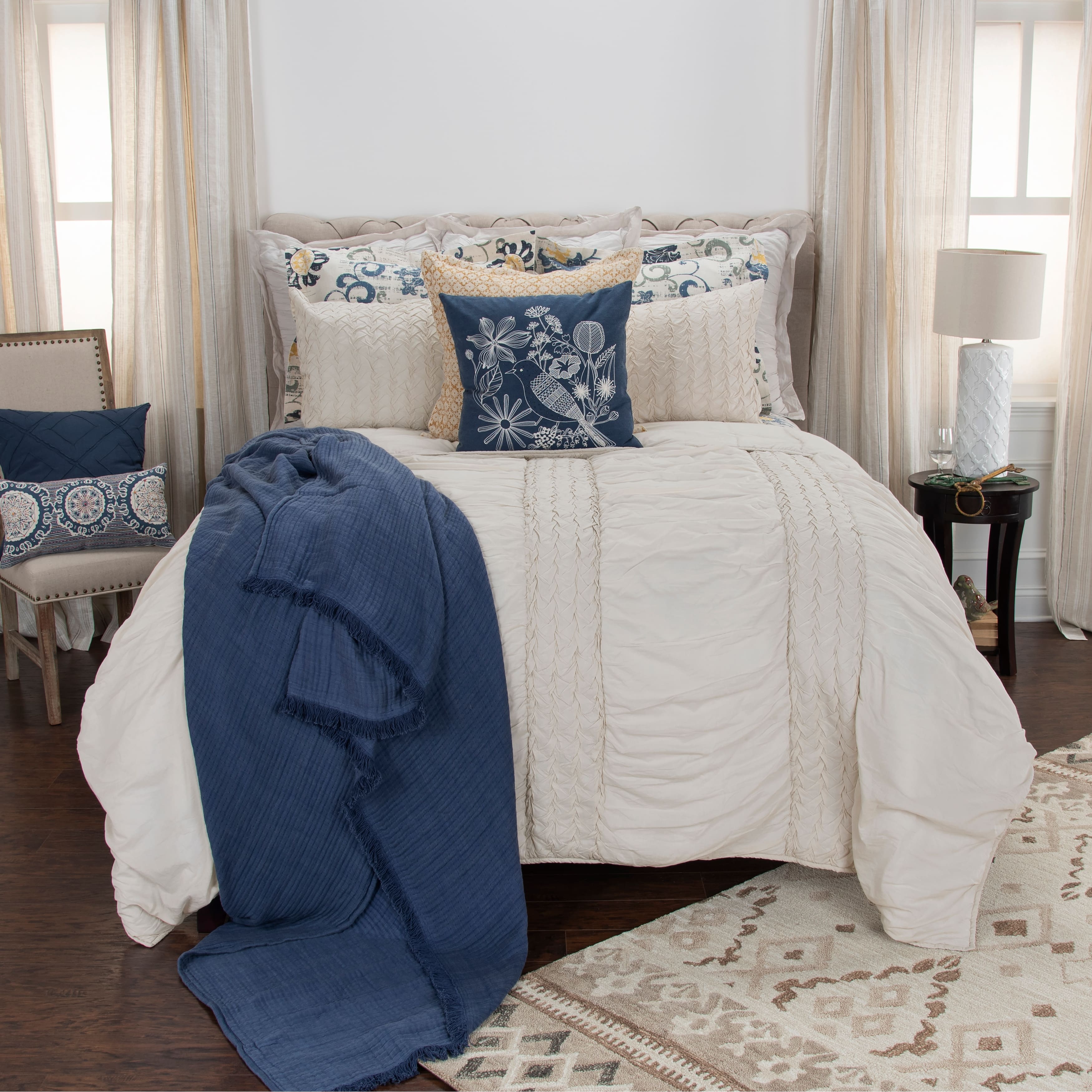 Rizzy Home Carly Natural Twin Size Quilt 70 Inches X 86 Inches