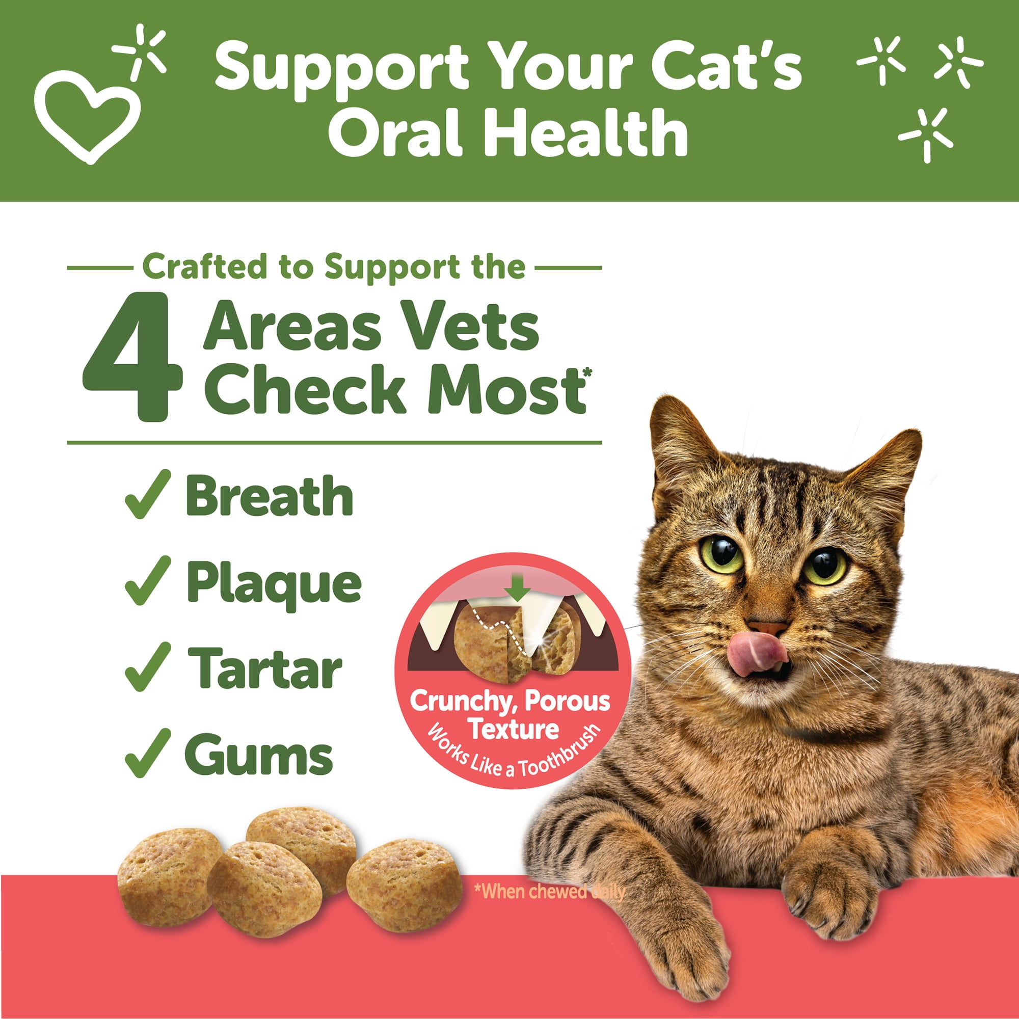 Wellness WHIMZEES Cat Dental Treats, Freshens Breath, Chicken and Salmon Flavor, 4.5 oz Bag