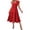 Red, variant on Zeagoo Women's Midi Dress Casual Summer Dresses V Neck Tiered Swing Dress with Pockets Womens Short Sleeve Sundress Loose Travel Dresses