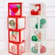 thumbnail image 1 of Muyoka Atopoler 4 cajas transparentes para globos, cubo, caja de almacenamiento para baby shower con pegatinas, decoración de fiesta de primer aniversario para cumpleaños de bebé, fiesta de primer ani Muyoka Hogar, 1 of 7