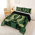 thumbnail image 2 of Catabedysis Golf Ball Themed Queen Comforter Set For Boys,Vintage Alphabet A Design Comforter Sets Queen,Black Reversible,3 Pieces,1 Comforter and 2 Pillowcases, 2 of 7