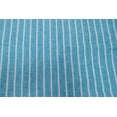thumbnail image 2 of Superb Quality Linen Club Turquoise Blue with white horizontal stripe Fabric 58" wide, 2 of 3