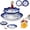 Blue set, variant on Umbrella Tea Infuser,Blue and White Porcelain,Umbrella Shaped Ceramic Tea Strainer,Filter with Rotating Design for Coffee Tea Infuser