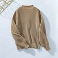 thumbnail image 5 of YUGYXL Cable Knit Sweater Women Button Down V Neck Loose Fit Casual Fall Tops Pullover Fall Fashion Long Sleeve Sweaters Coffee L, 5 of 7