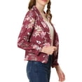 thumbnail image 4 of Allegra K Women's Open Front Floral Print Blazer, 4 of 6