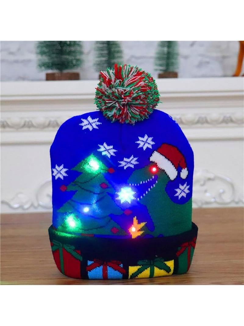 9 LED Light Up Christmas Beanie Hats Knitted Winter Hat for Party Adults 81kKt47HvGL._AC_UY1000_.jpg main image 4