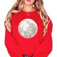 thumbnail image 2 of Volleyball Faux Glitter Sweatshirt for Women Trendy Girly Volleyball Fan Pullover Red Sweatshirt Adult Large, 2 of 5