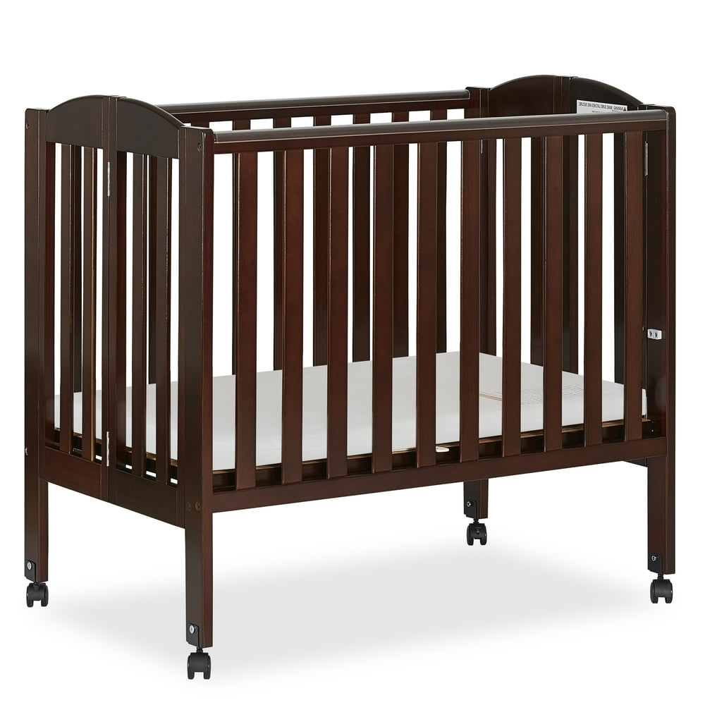 Dream On Me 2in1 Folding Portable Mini Crib, Espresso