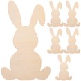 thumbnail image 1 of 6 Pcs Lapins de Pâques en Bois Découpés, 1 of 9