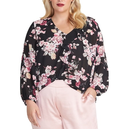 Rachel Rachel Roy Women's Layla Ruffle Top Black Size 2 Extra Large