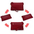 thumbnail image 6 of UTO Crossbody Purse for Women Genuine Leather Wristlet Wallet Clutch Purses Handbag with Detachable Shoulder Strap(Wine Red), 6 of 8