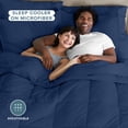 thumbnail image 3 of Bare Home 7-Piece Bed-in-a-Bag - Full, Dark Blue with Dark Blue Sheet Set, 3 of 9