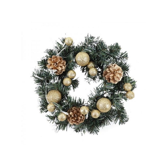 Christmas Wreath Xmas Garland with Battery Operated LED String Lights Decors